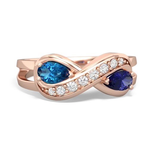 london topaz-lab sapphire diamond infinity ring