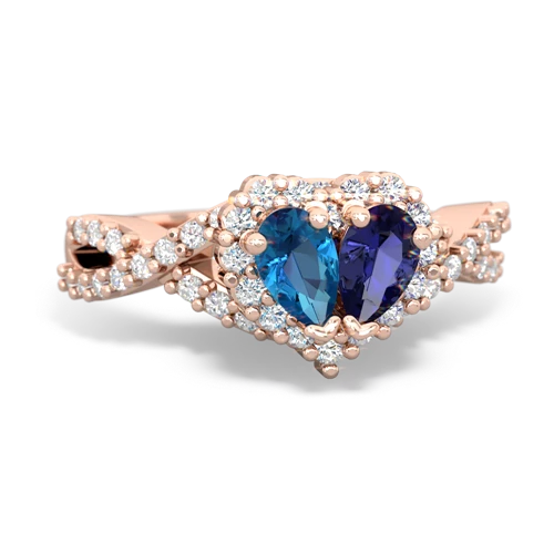 london topaz-lab sapphire engagement ring