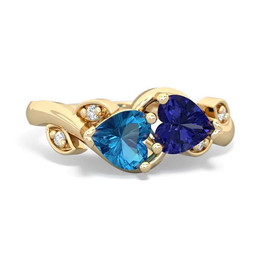 london topaz-lab sapphire floral keepsake ring