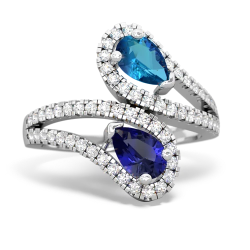 london topaz-lab sapphire pave swirls ring