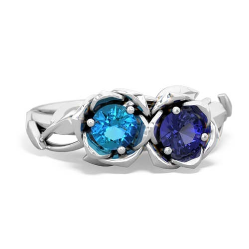 london topaz-lab sapphire roses ring