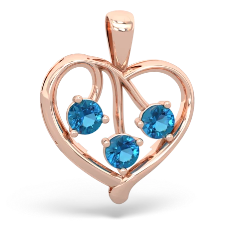 lab sapphire-tanzanite love heart pendant
