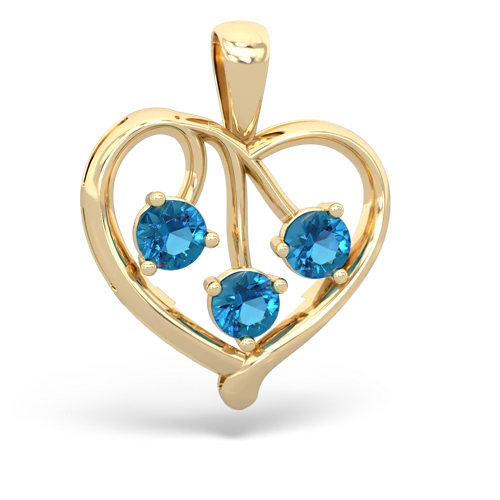 sapphire-peridot love heart pendant