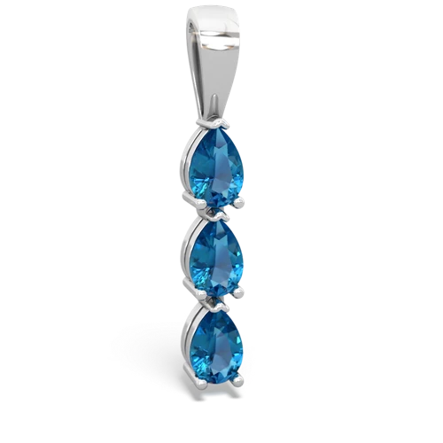 turquoise-blue topaz three stone pendant