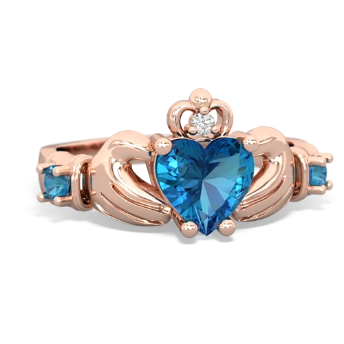 blue topaz-opal claddagh ring