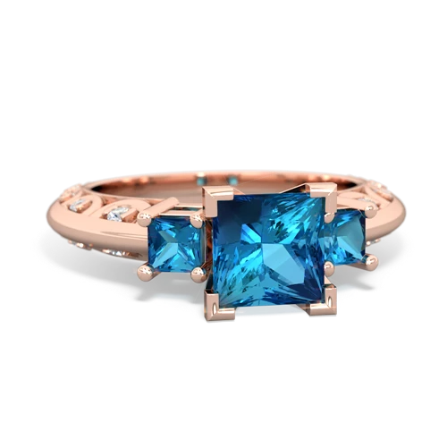 blue topaz-peridot engagement ring