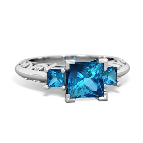 white topaz-sapphire engagement ring