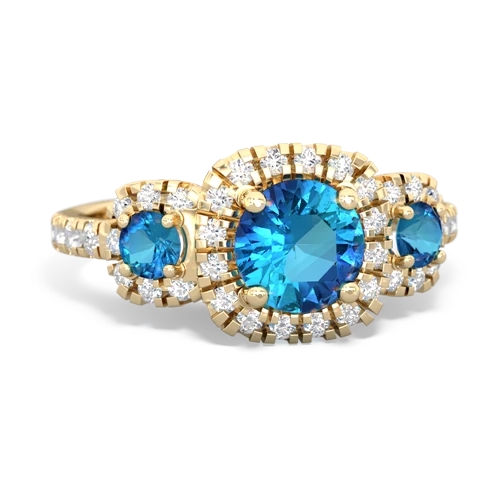 turquoise-ruby three stone regal ring