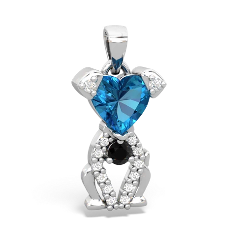 london topaz-onyx birthstone puppy pendant