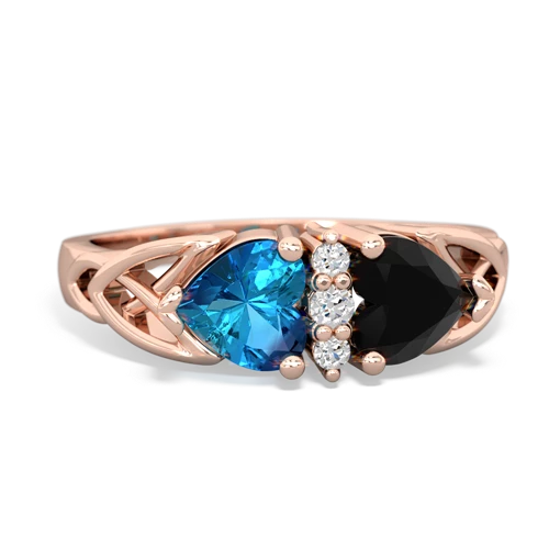 london topaz-onyx celtic ring