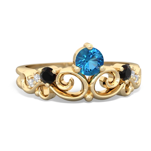 london topaz-onyx crown keepsake ring