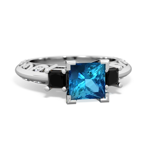 london topaz-onyx engagement ring