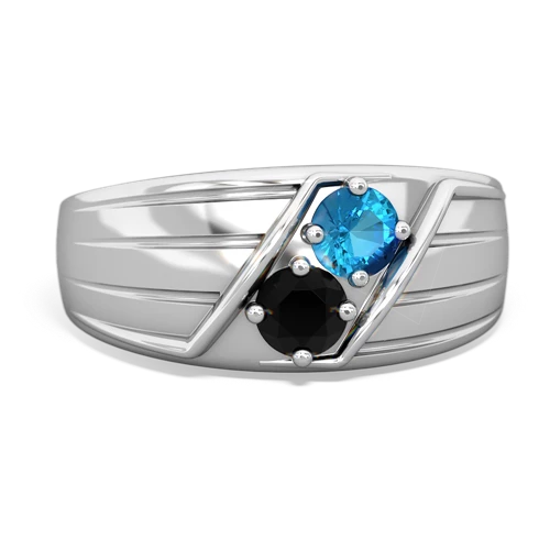 london topaz-onyx mens ring