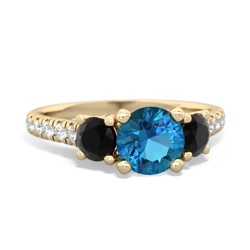 london topaz-onyx trellis pave ring