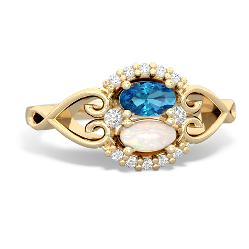 london topaz-opal antique keepsake ring