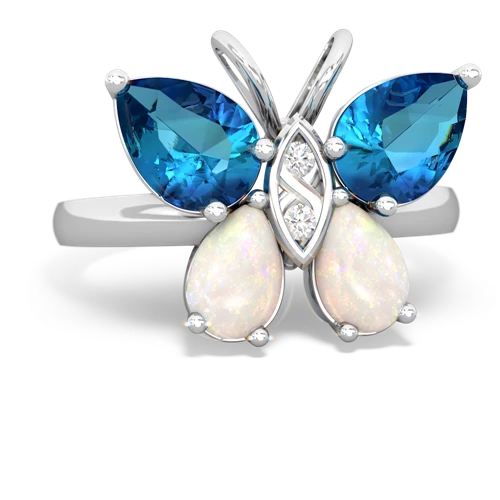 london topaz-opal butterfly ring