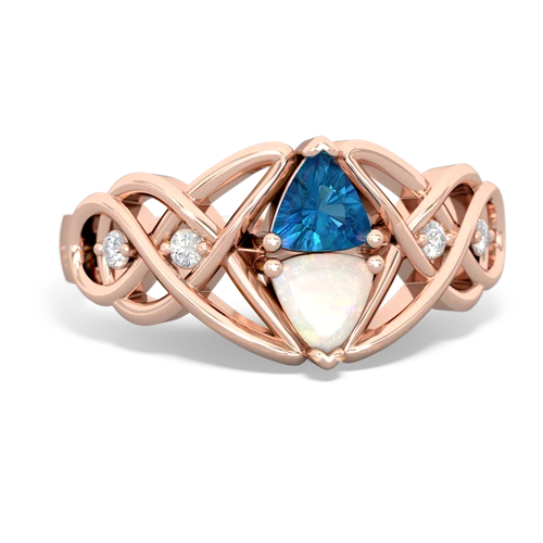 london topaz-opal celtic knot ring