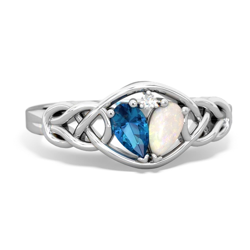 london topaz-opal celtic knot ring