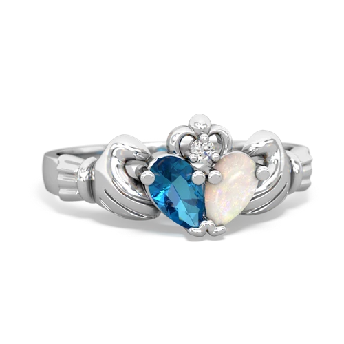 london topaz-opal claddagh ring