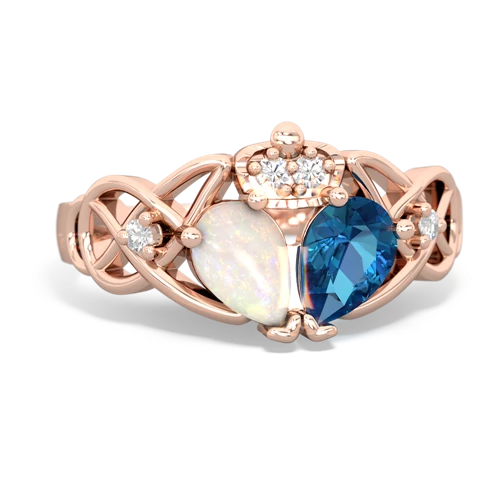 london topaz-opal claddagh ring