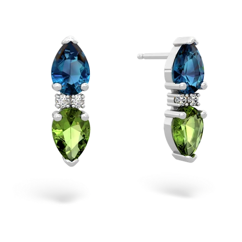 london topaz-peridot bowtie earrings