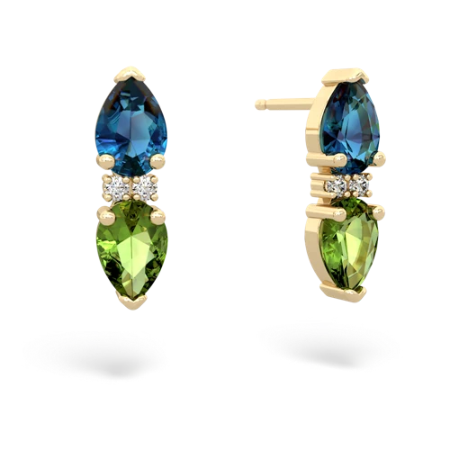 london topaz-peridot bowtie earrings