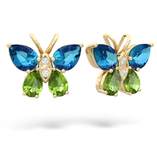 london topaz-peridot butterfly earrings