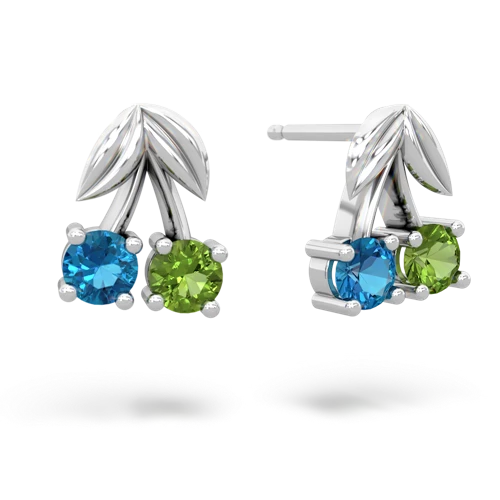 london topaz-peridot cherries earrings