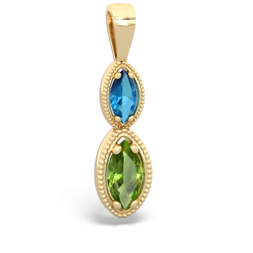 london topaz-peridot antique milgrain pendant