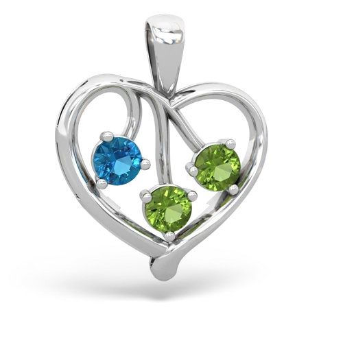 london topaz-peridot love heart pendant