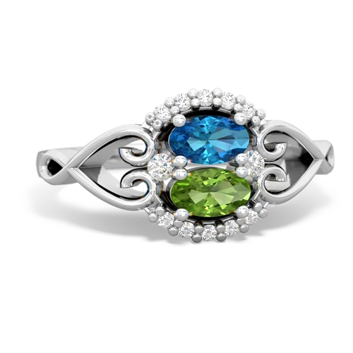 london topaz-peridot antique keepsake ring