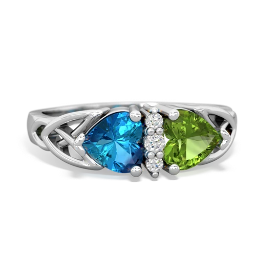 london topaz-peridot celtic ring