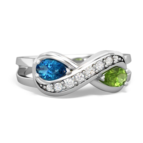 london topaz-peridot diamond infinity ring