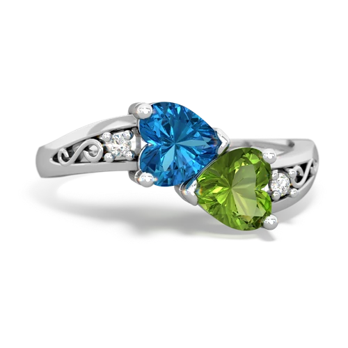 london topaz-peridot filligree ring