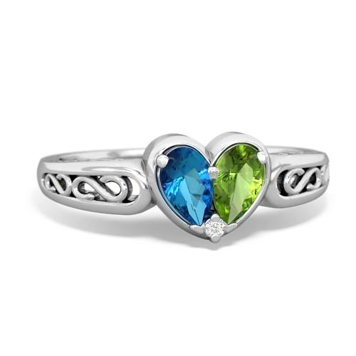 london topaz-peridot filligree ring