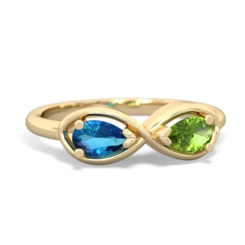 london topaz-peridot infinity ring