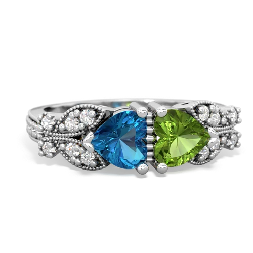 london topaz-peridot keepsake butterfly ring