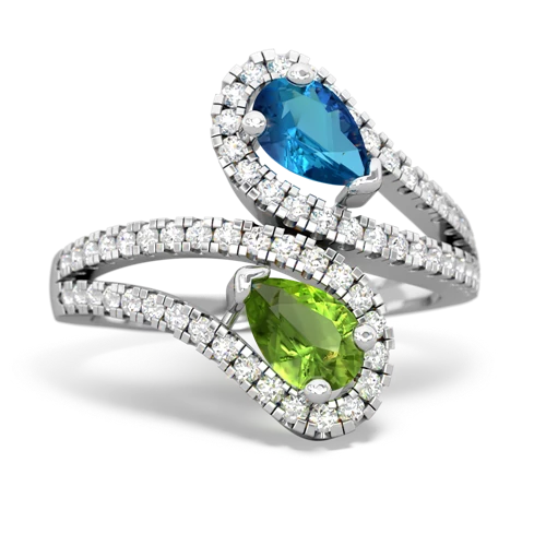 london topaz-peridot pave swirls ring