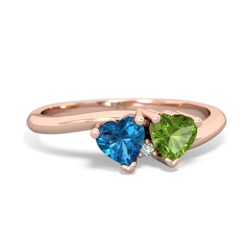 london topaz-peridot sweethearts promise ring