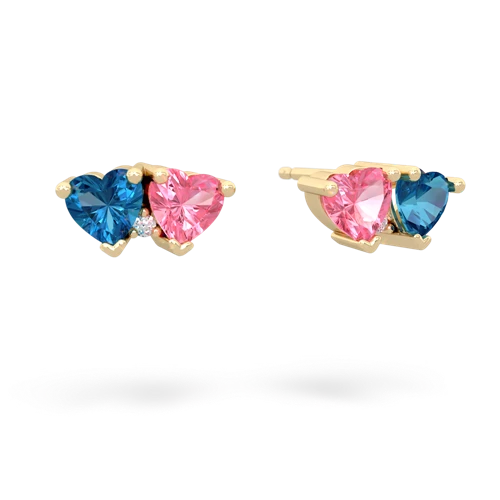 london topaz-pink sapphire  earrings