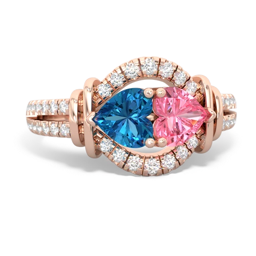 london topaz-pink sapphire pave keepsake ring