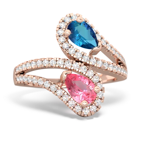 london topaz-pink sapphire pave swirls ring