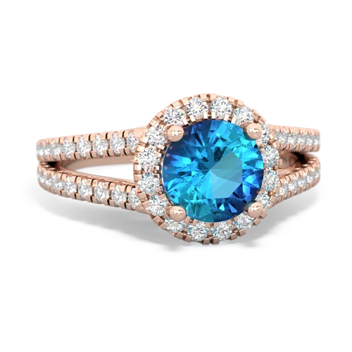 london topaz halo pave ring