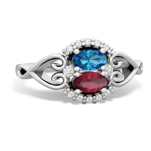 london topaz-ruby antique keepsake ring