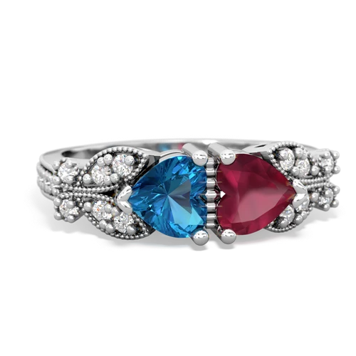 london topaz-ruby keepsake butterfly ring