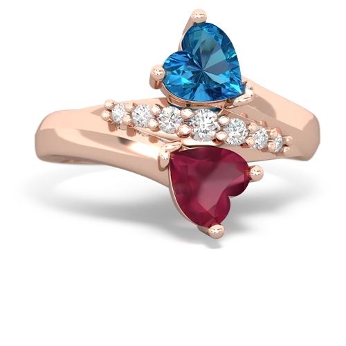 london topaz-ruby modern ring