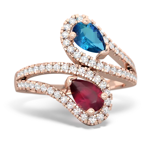 london topaz-ruby pave swirls ring