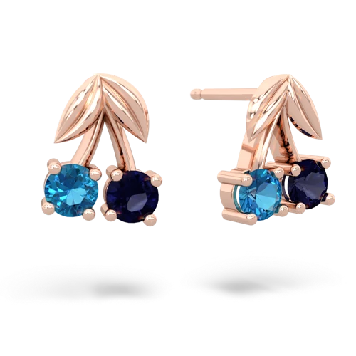 london topaz-sapphire cherries earrings