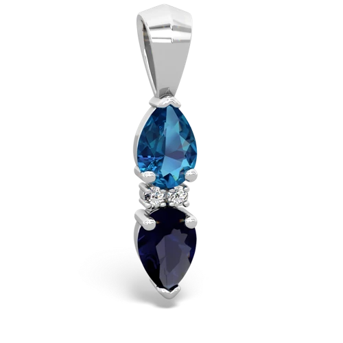 london topaz-sapphire bowtie pendant