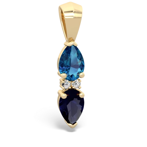 london topaz-sapphire bowtie pendant